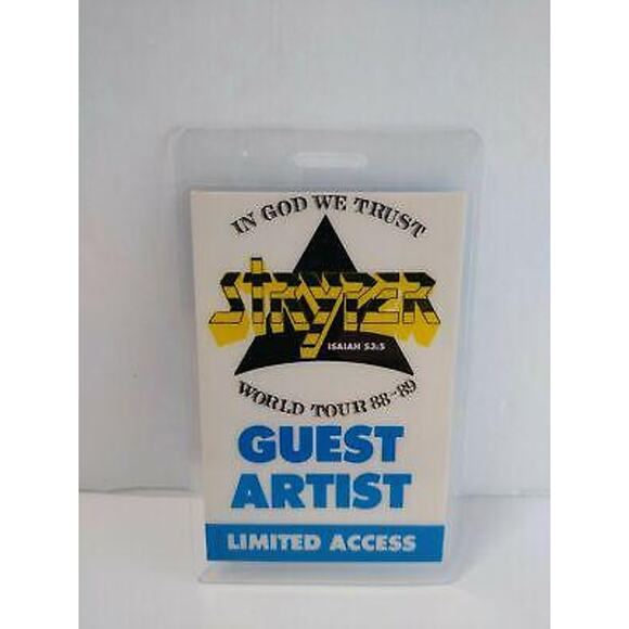 Stryper In God We Trust Backstage Pass Original 1989 Hard Rock Music World Tour - Picture 3 of 3